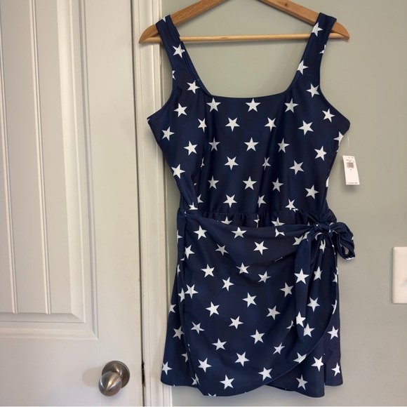 Old Navy Star Print Swim Dress Navy White Size XL NWT - Picture 2 of 3